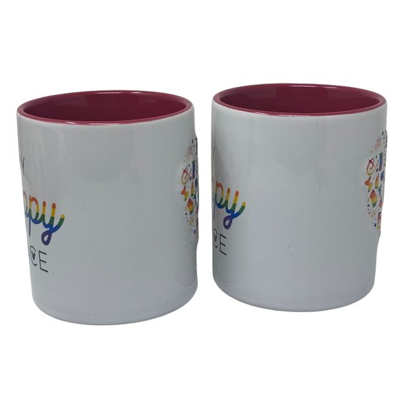 Pair of Disney Parks MY HAPPY PLACE Rainbow Mug Coffee Cup Disneyland 2020 PRIDE - Picture 3 of 8